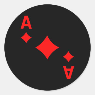 Sticker Rond Jeu de carte Ace of Diamonds Cartes s