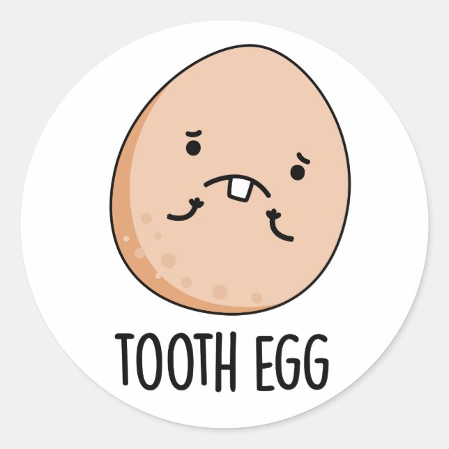 Sticker Rond Jeu de dent Dental Dental Dental Toothache Pun (Devant)