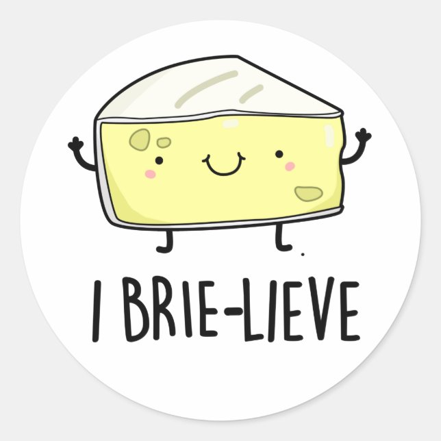 Sticker Rond Jeu de fromage à brie positif en direct (Devant)