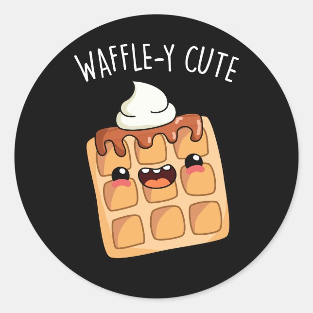 Sticker Rond Jeu de gaufre amusant (Devant)