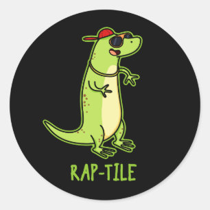 Sticker Rond Jeu de Lizard en tissu de rap amusant en reptile g