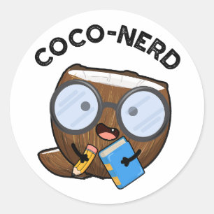 Sticker Rond Jeu de noix de coco nerd
