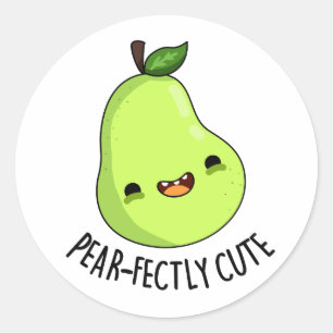 Sticker Rond Jeu de poires aux fruits parfaitement mignonnes