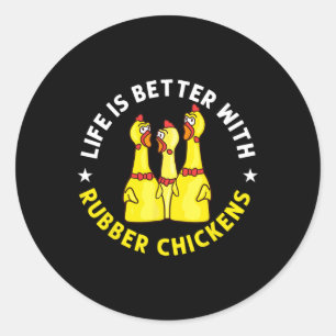 Sticker Rond Jeu de poulet en caoutchouc jouet d'animaux drôles