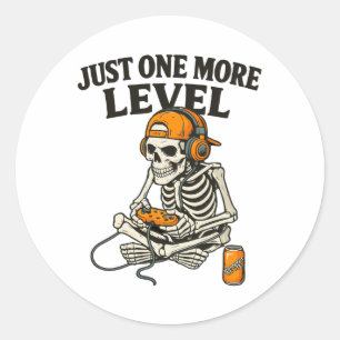 Sticker Rond Jeu de squelette éffrayant 2025 Joueurs de la fête