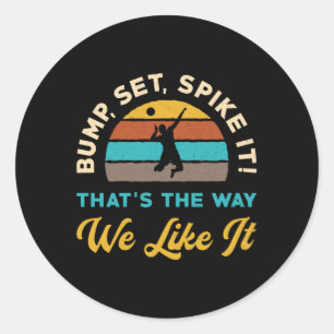Sticker Rond Jeu de volley-ball de volley-ball Spike It Volleyb