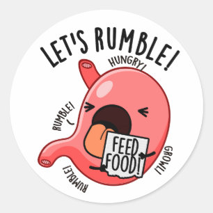 Sticker Rond Jeu d'estomac drôle Rumble