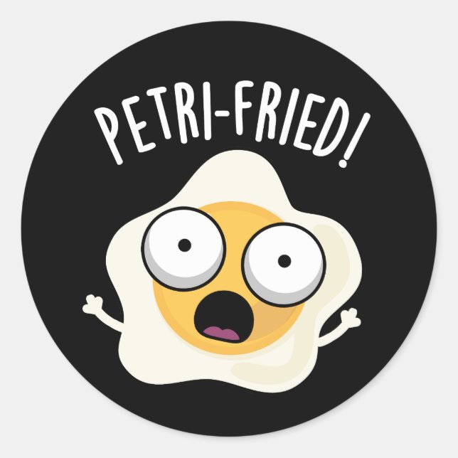 Sticker Rond Jeu d'Oeuf frit à la potri amusant Jeu d'Oeuf fonc (Devant)