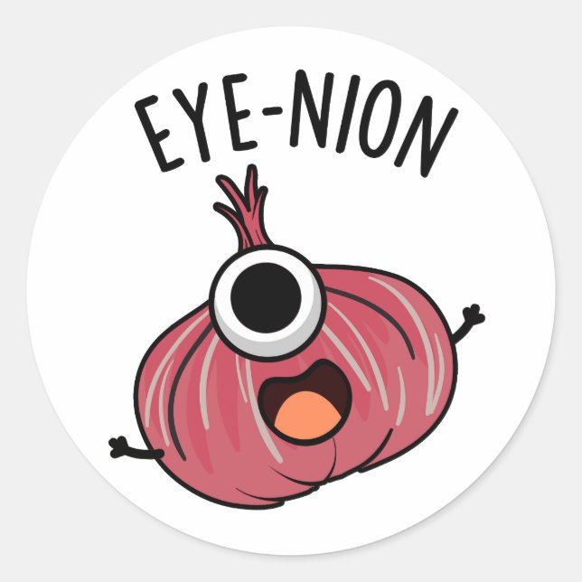 Sticker Rond Jeu d'oignon drôle de l'oeil (Devant)