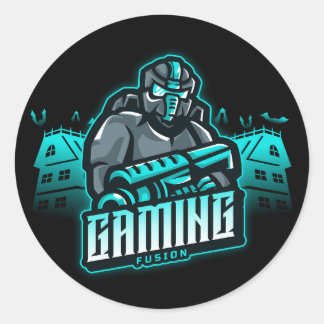 Sticker Rond Jeu Fusion Retro Gamer