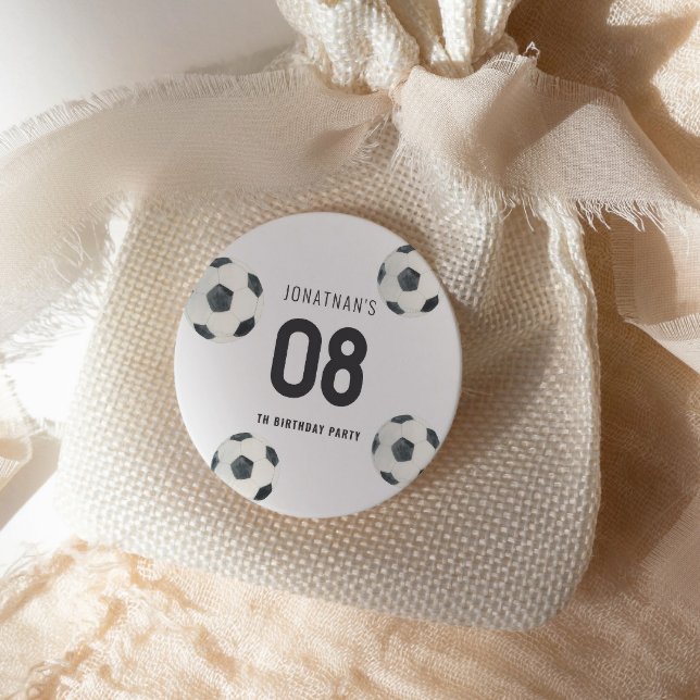 Sticker Rond Jeu Heure Football Football Garçon Anniversaire (Créateur téléchargé)