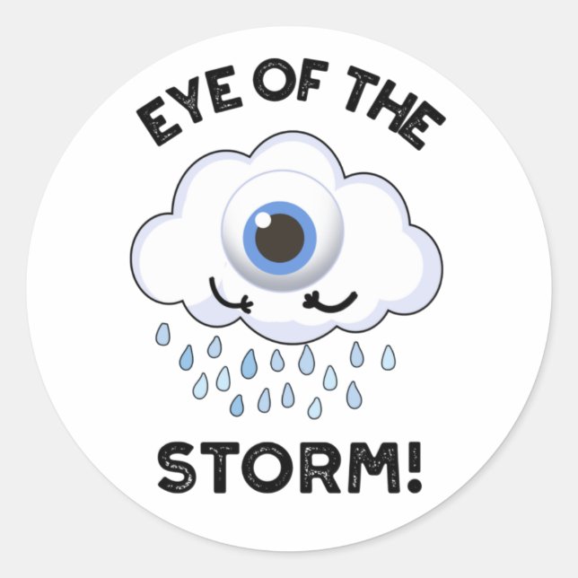 Sticker Rond Jeu Météo Drôle De L'Oeil De La Tempête (Devant)