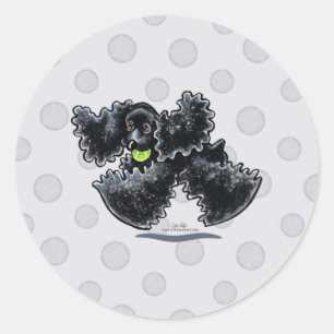 Sticker Rond Jeu noir de cocker