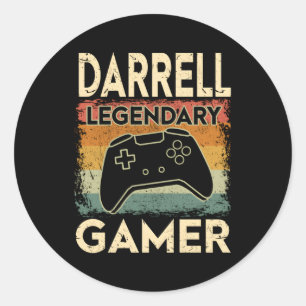 Sticker Rond Jeu Nom personnalisé Darrell Joueur légendaire