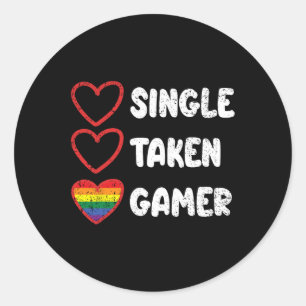Sticker Rond Jeu pris Gay pride Drapeau Lgbt-q Jeu Vidéo-gam