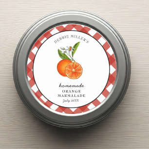 Sticker Rond Jeu rond Plaid Marmalade orange
