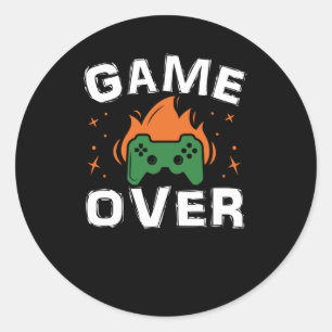 Sticker Rond Jeu vidéo de jeu amusant sur Retro Vintage Gamer