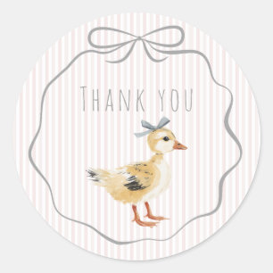 Sticker Rond Jeune Caneton Aquarelle Merci