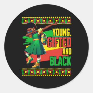 Sticker Rond Jeune Gifle Et Noir Histoire Mois Junetten Da
