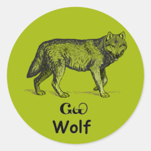 Sticker Rond Jeune loup de Cherokee