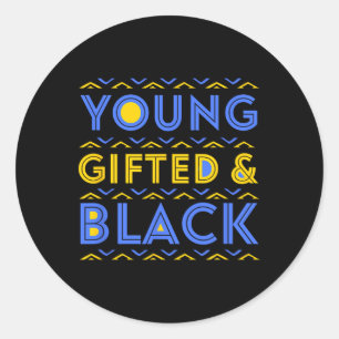 Sticker Rond Jeune Noir Garçons Cadeaux Homme Femmes Noir Histo