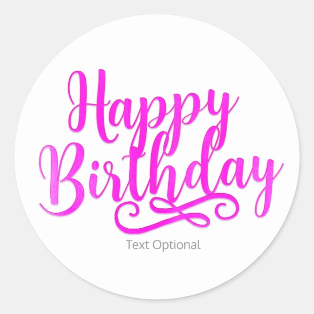 Sticker Rond JEUX ANNIVERSAIRE Hot rose & blanc sur mesure amus (Devant)
