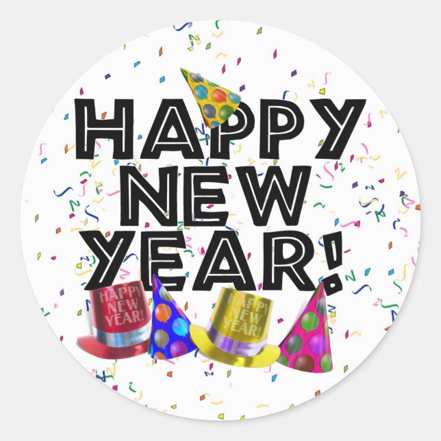 STICKER ROND JEUX NOUVEL AN ! (Devant)