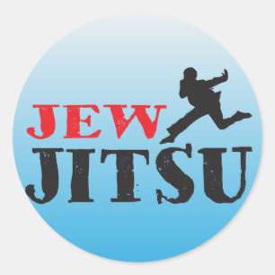 Sticker Rond Jew Jitsu - Drôle humour juif