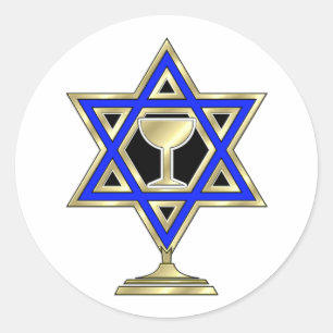 Sticker Rond Jewish Star