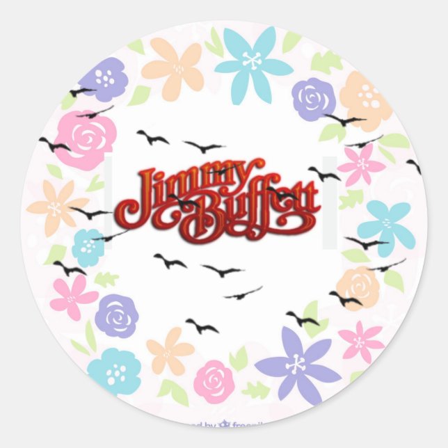 Sticker Rond Jimmy Buffett, (Devant)