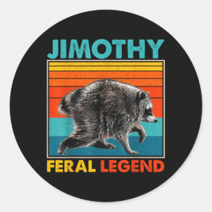 Sticker Rond Jimothy Raccoon Seattle Fvibesl Légende Mur de Mem