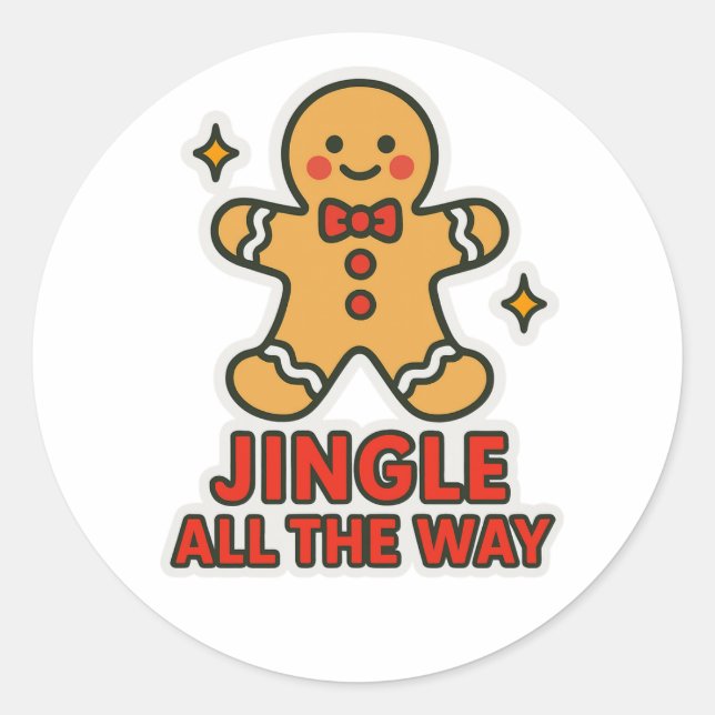 Sticker Rond Jingle all the way (Devant)