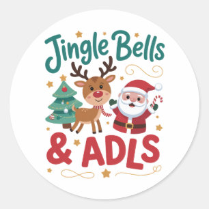 Sticker Rond Jingle Bells ADLS Ergothérapie OT Renne