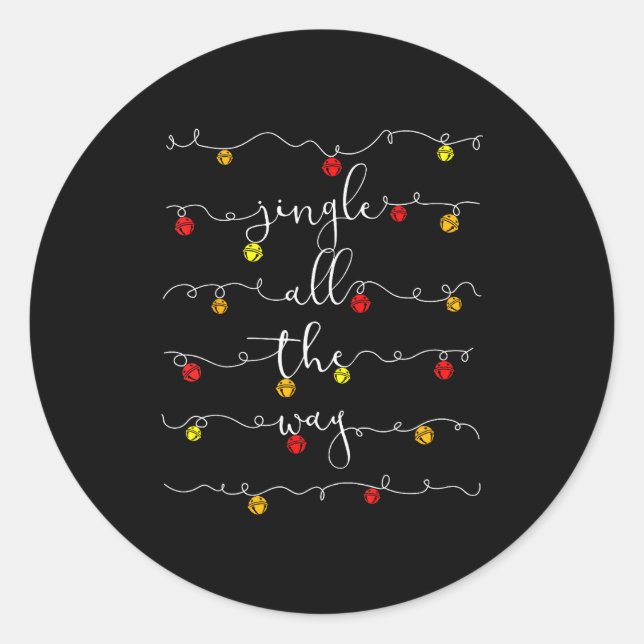 Sticker Rond Jingle Bells Jingle All The Way Sleigh Bells Chris (Devant)