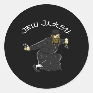 Sticker Rond Jitsu Karate Funny Hanukkah
