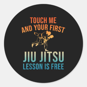 Sticker Rond Jiu Jitsu Art Pour Hommes Femmes Jujitsu Brésilien