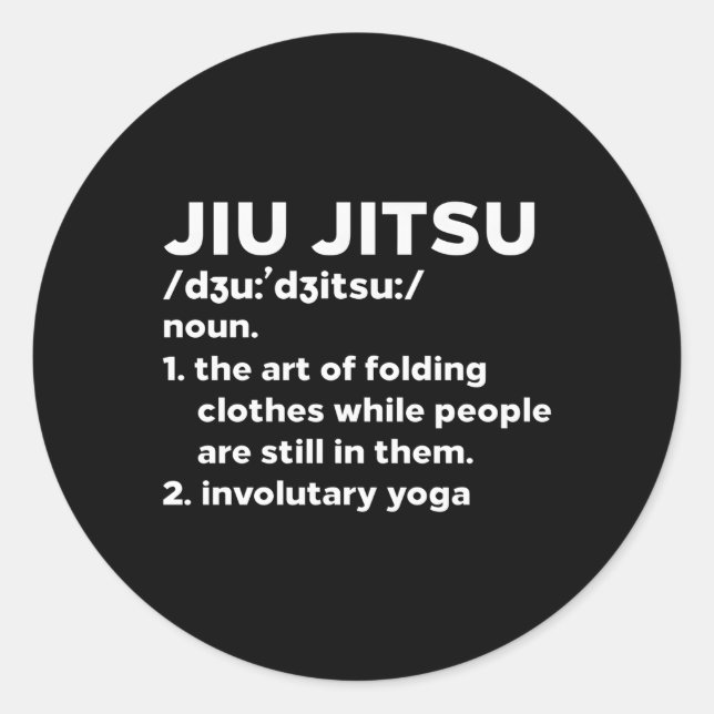Sticker Rond Jiu Jitsu Définition Bjj Brésil Mial (Devant)