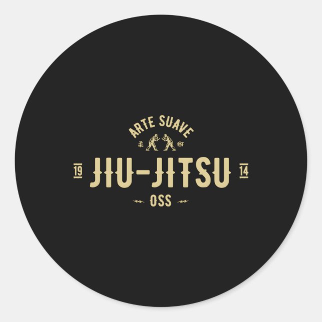 Sticker Rond Jiu Jitsu Et Suave Oss Bjj (Devant)