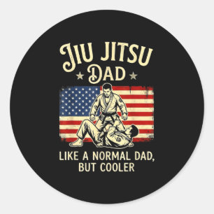 Sticker Rond Jiu jitsu papa comme un papa normal mais plus cool