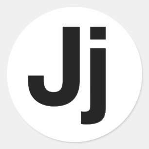 Sticker Rond Jj helvetica