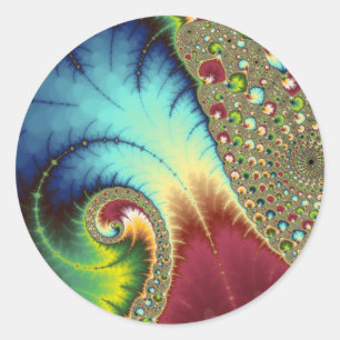 Sticker Rond Joanie 50 Fractal Art