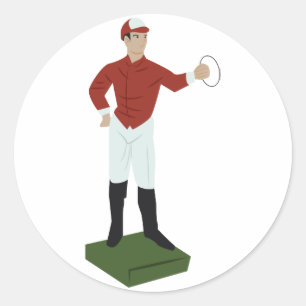 Sticker Rond Jockey sur gazon