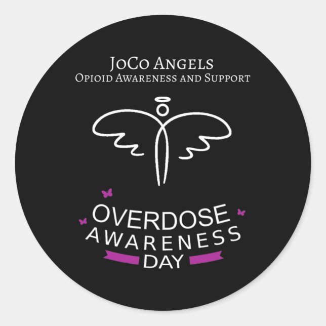 Sticker Rond Joco Angels Journée de sensibilisation à l'overdos (Devant)