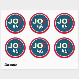 Sticker Rond JOE Biden 46 Campagne Bleu Blanc Rouge