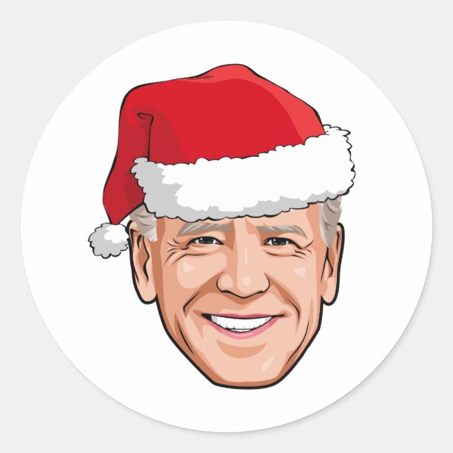 Sticker Rond Joe Biden Noël (Devant)