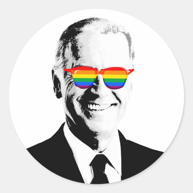 Sticker Rond Joe Biden Pride (Devant)