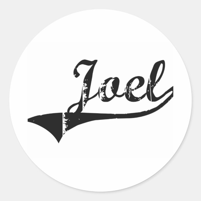 Sticker Rond Joel Classic Style Nom (Devant)