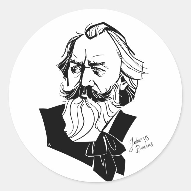 Sticker Rond Johannes Brahms (Devant)