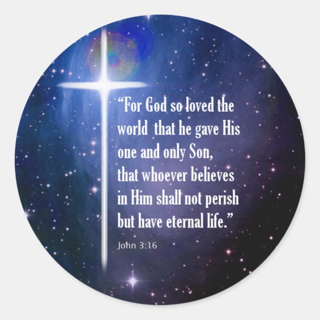 Sticker Rond John 3:16 (Devant)