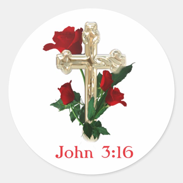 Sticker Rond John 3:16 (Devant)